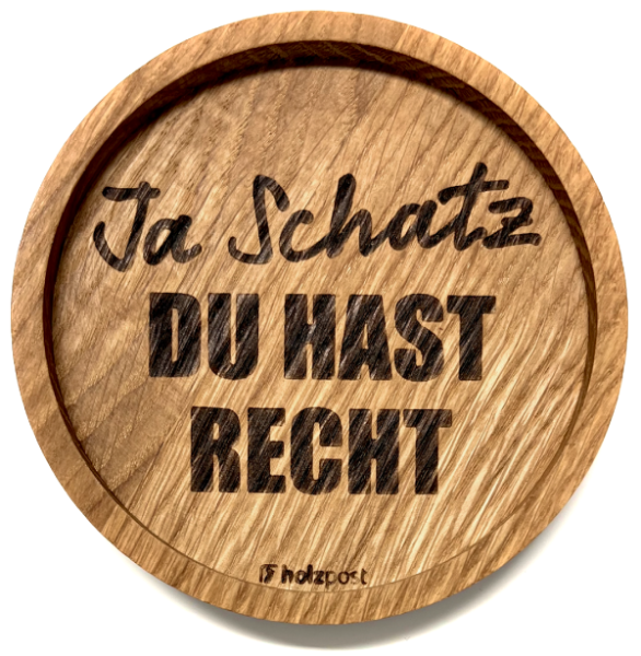 Holzpost® Untersetzer Ja Schatz Holzpost® Untersetzer Ja Schatz