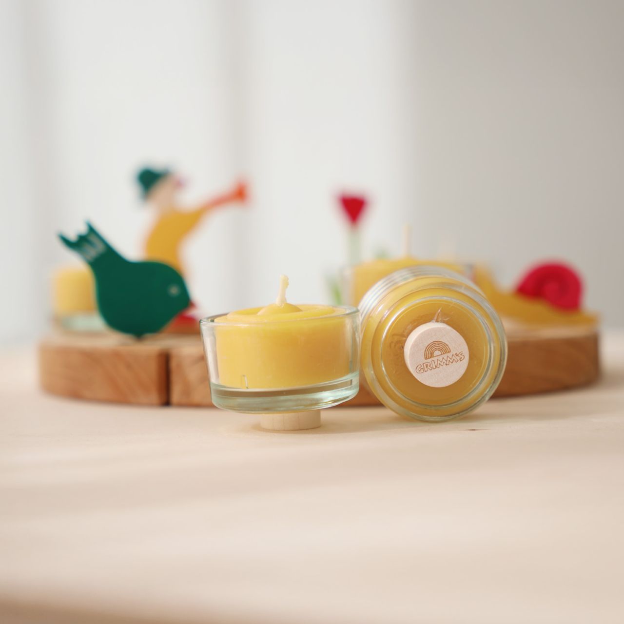 GRIMMS Teelichthalter aus Glas - HOLZSPIELZEUG PROFI
