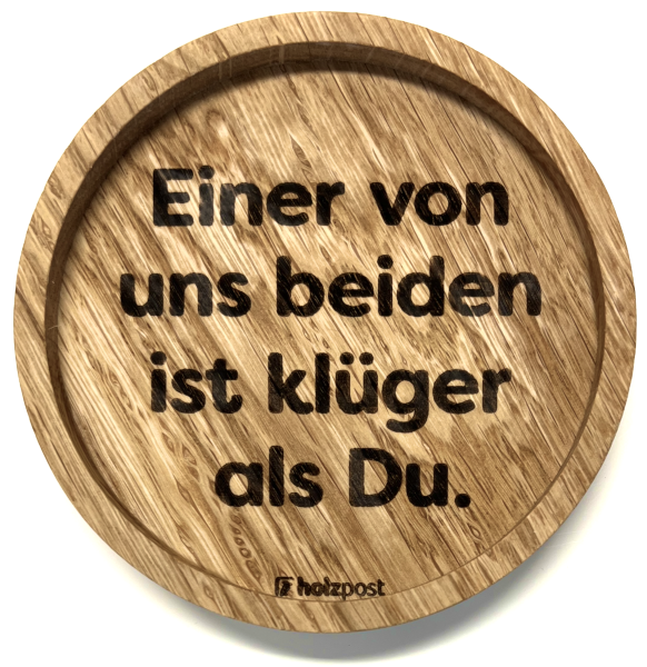 Holzpost Untersetzer Klüger