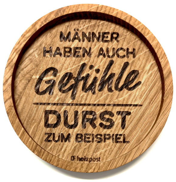Holzpost® Untersetzer Männergefühle Holzpost® Untersetzer Männergefühle