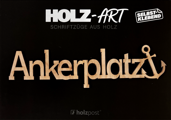 Holzpost® Holz-Art Schriftzug Ankerplatz Holzpost® Holz-Art Schriftzug Ankerplatz