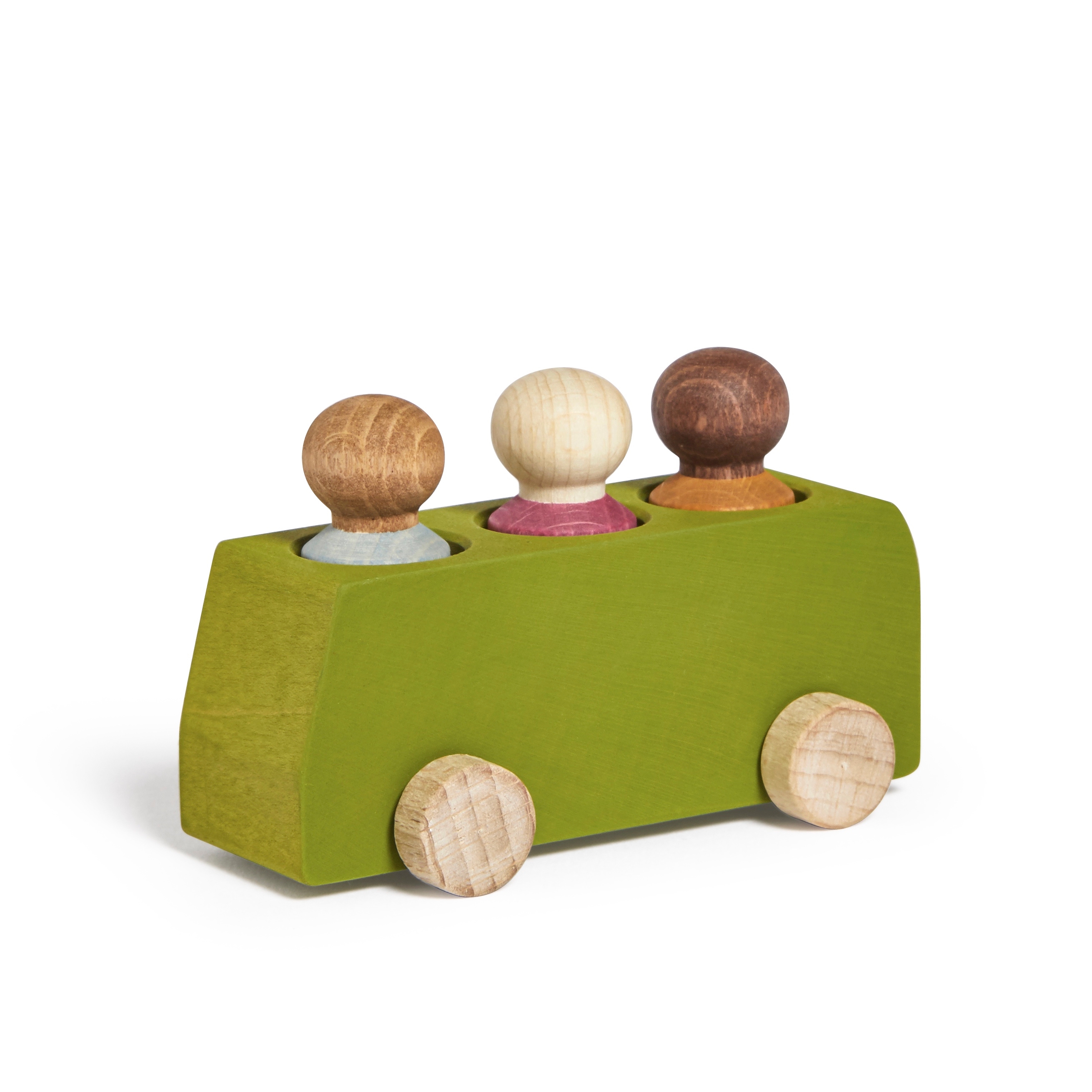 Lubulona Spielzeugbus lime mit Holzfiguren