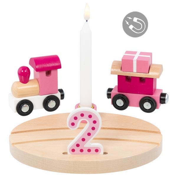 Goki Kleiner Geburtstagszug Lille pink - Holzspielzeug Profi Goki Kleiner Geburtstagszug Lille pink - Holzspielzeug Profi