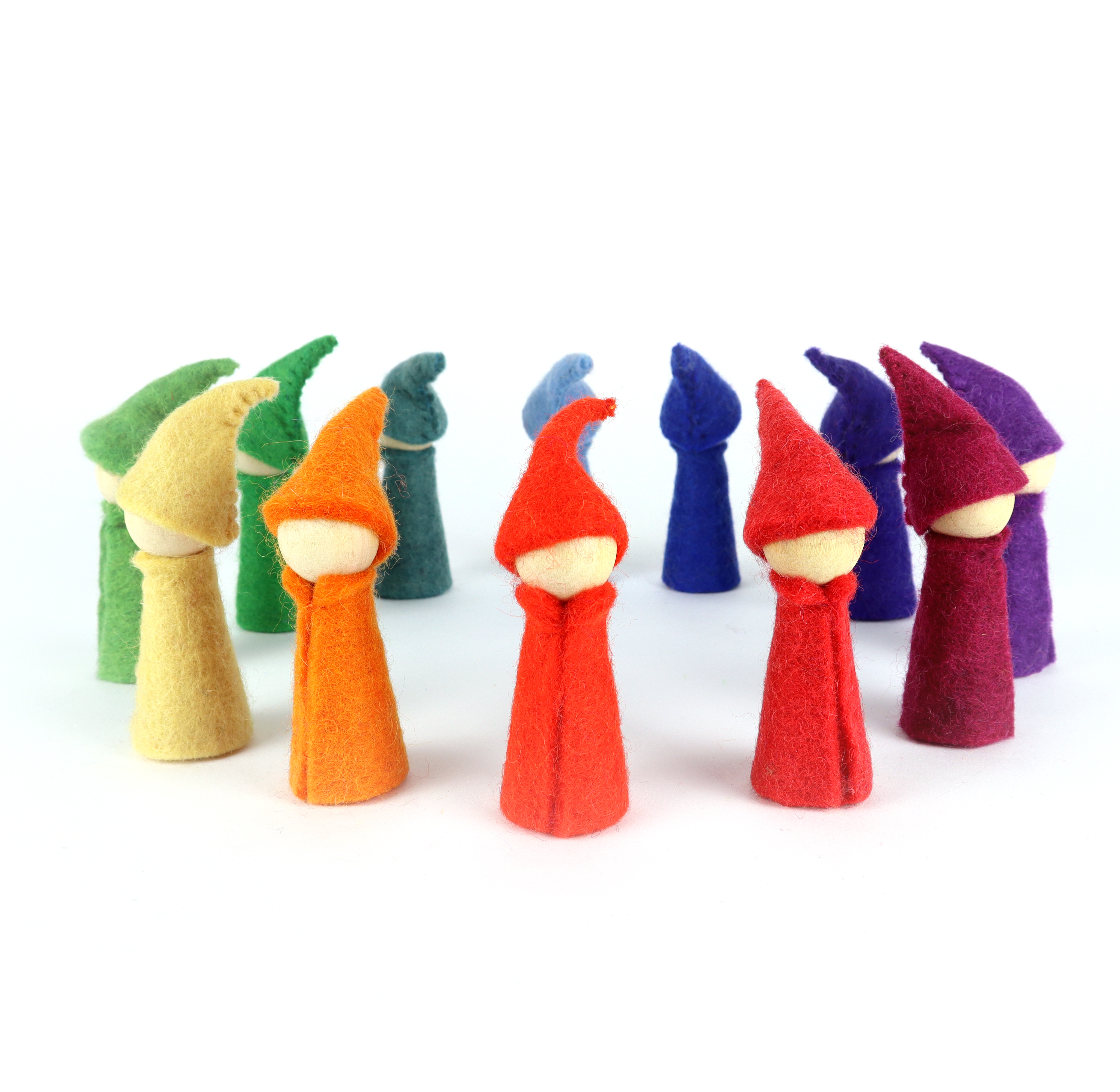 BAUSPIEL 12 Filzgnome: Regenbogengnome - Holzspielzeug Profi