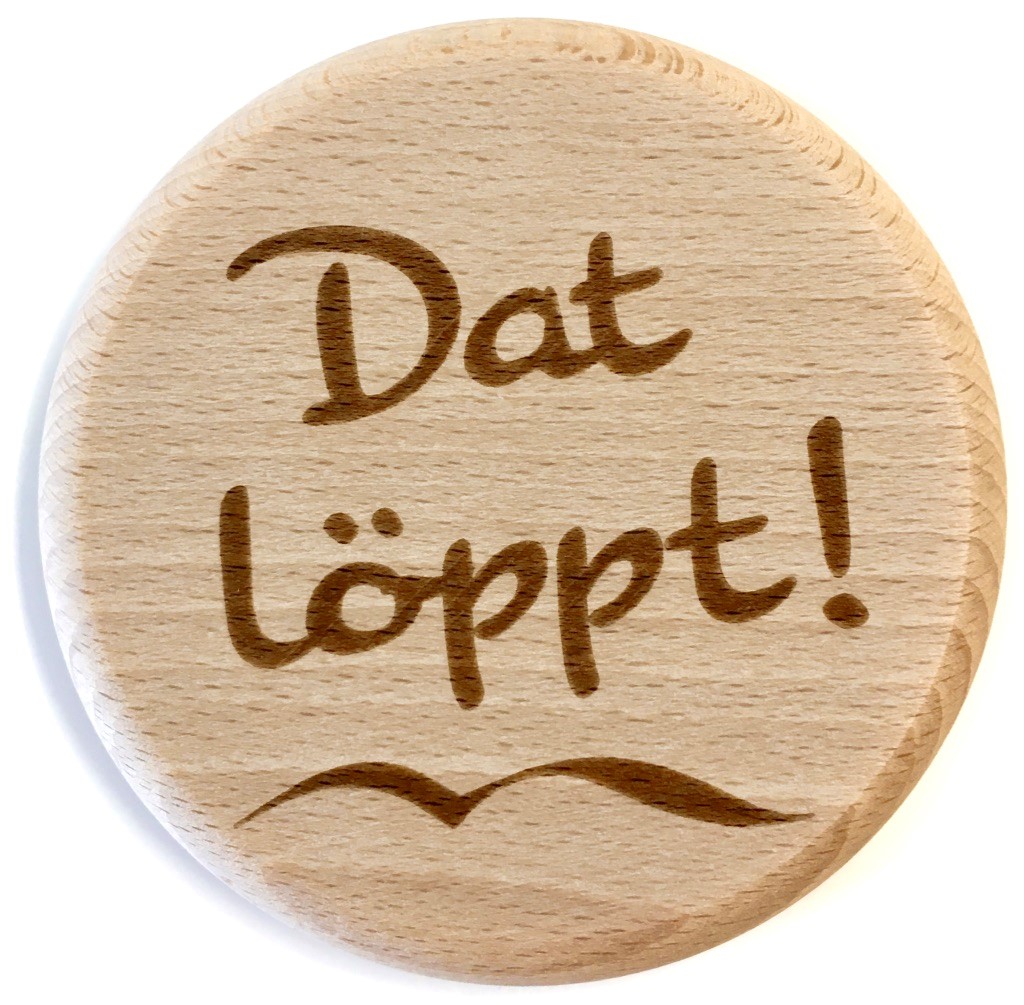 Holzpost® Glasdeckel Dat löppt Holzpost® Glasdeckel Dat löppt