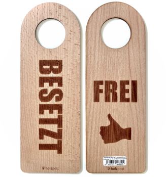 Holzpost Türanhänger Besetzt - Frei