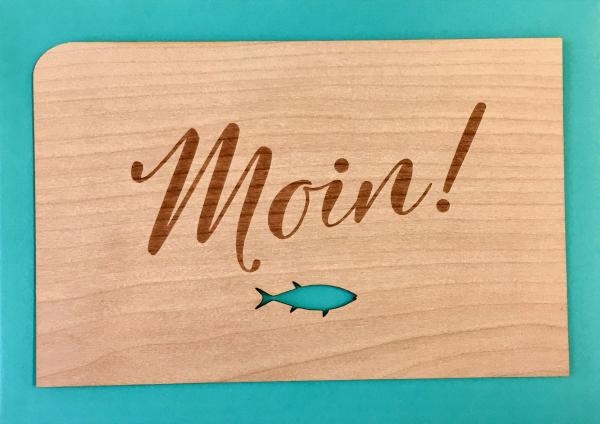 Holzpost Grußkarte Moin