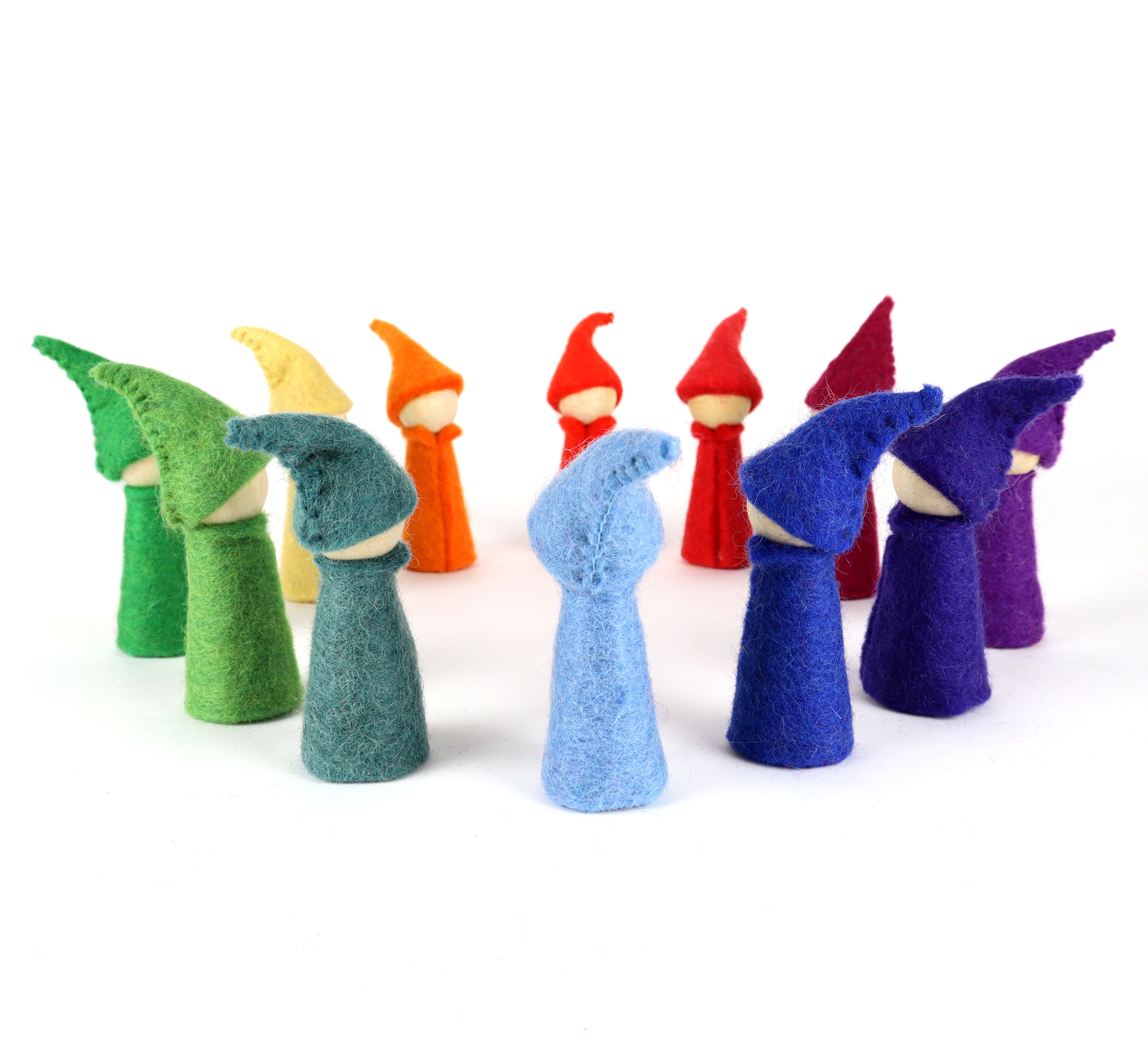 BAUSPIEL 12 Filzgnome: Regenbogengnome - Holzspielzeug Profi