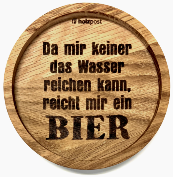 Holzpost® Untersetzer Bier reichen Holzpost® Untersetzer Bier reichen