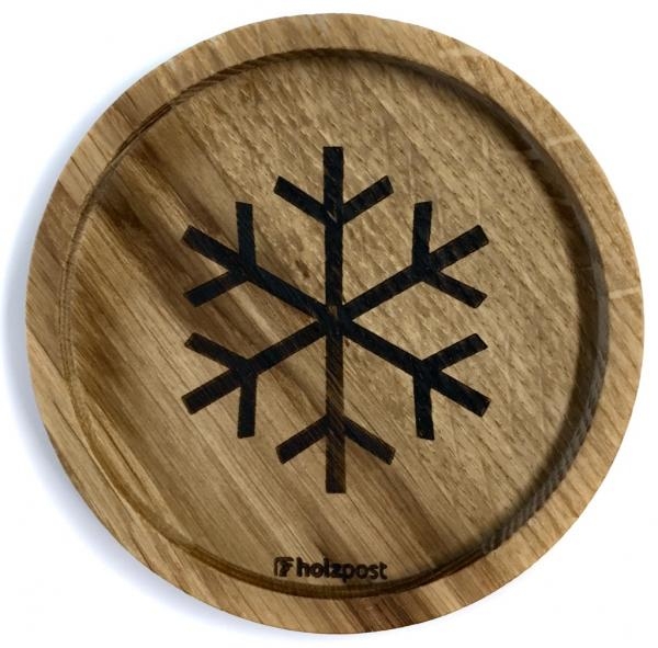 Holzpost® Untersetzer Schneeflocke