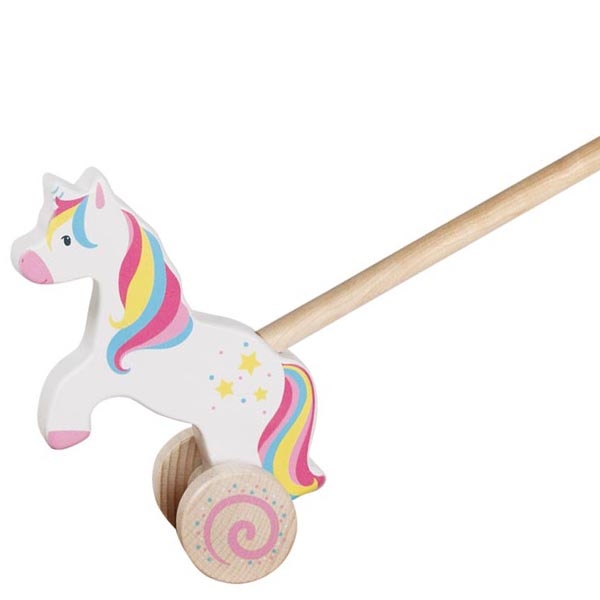 goki Schiebetier Kleines Einhorn - Holzspielzeug Profi