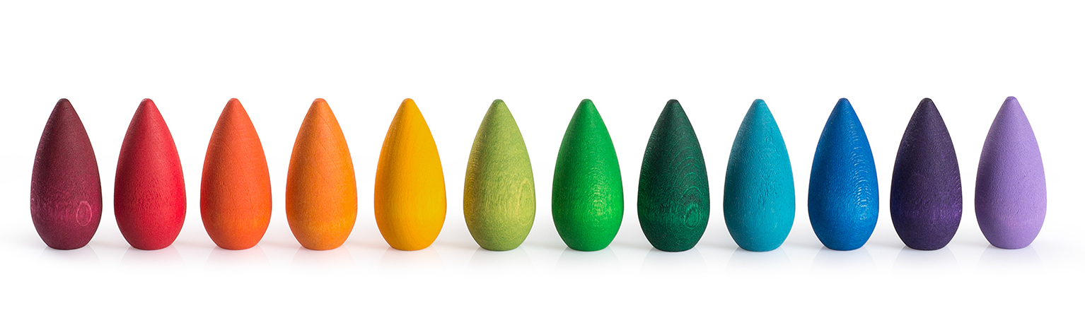 Grapat Rainbow Snowflakes | Regenbogen-Schneeflocken aus Naturholz | Open Ended Play | Spielen, Lernen, Bauen | ab 3 Jahren