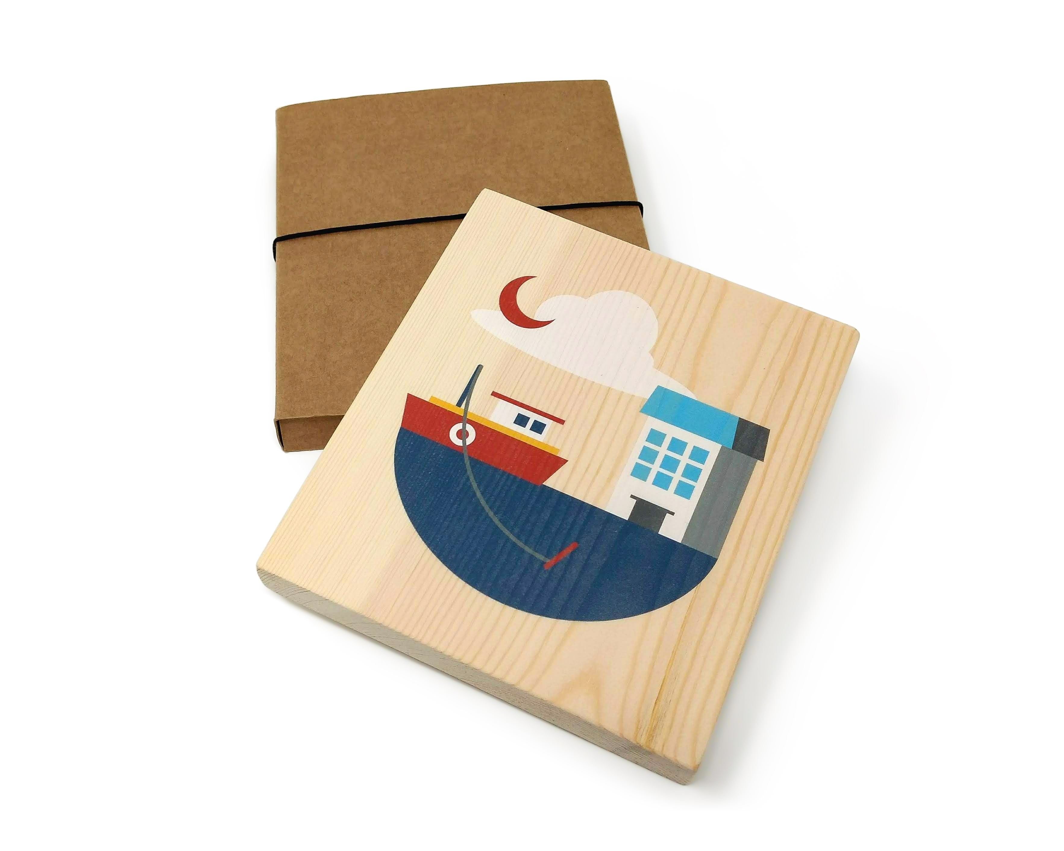 Lubulona Holzbild Illustration Boot Lubulona Holzbild Illustration Boot