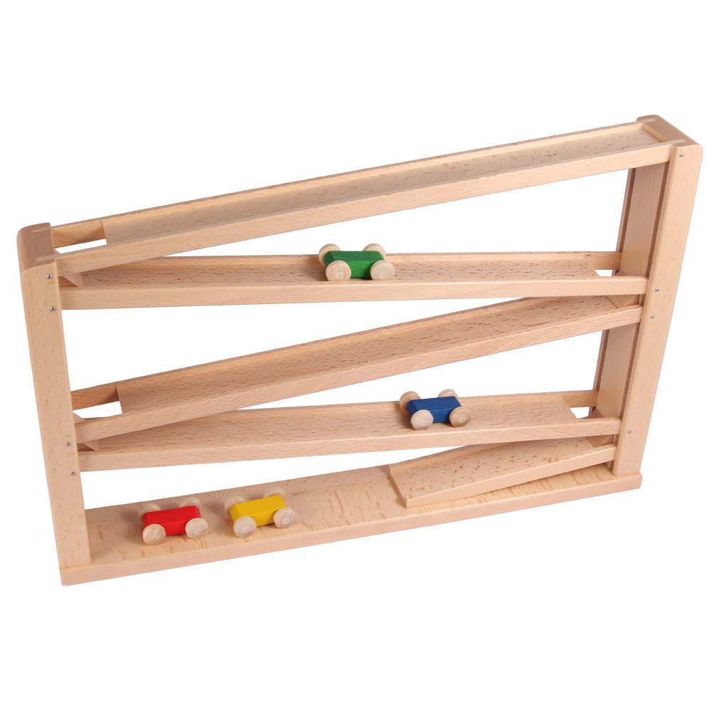 Beck Laufbahn mit 4 Autos - Holzspielzeug Profi Beck Laufbahn mit 4 Autos - Holzspielzeug Profi