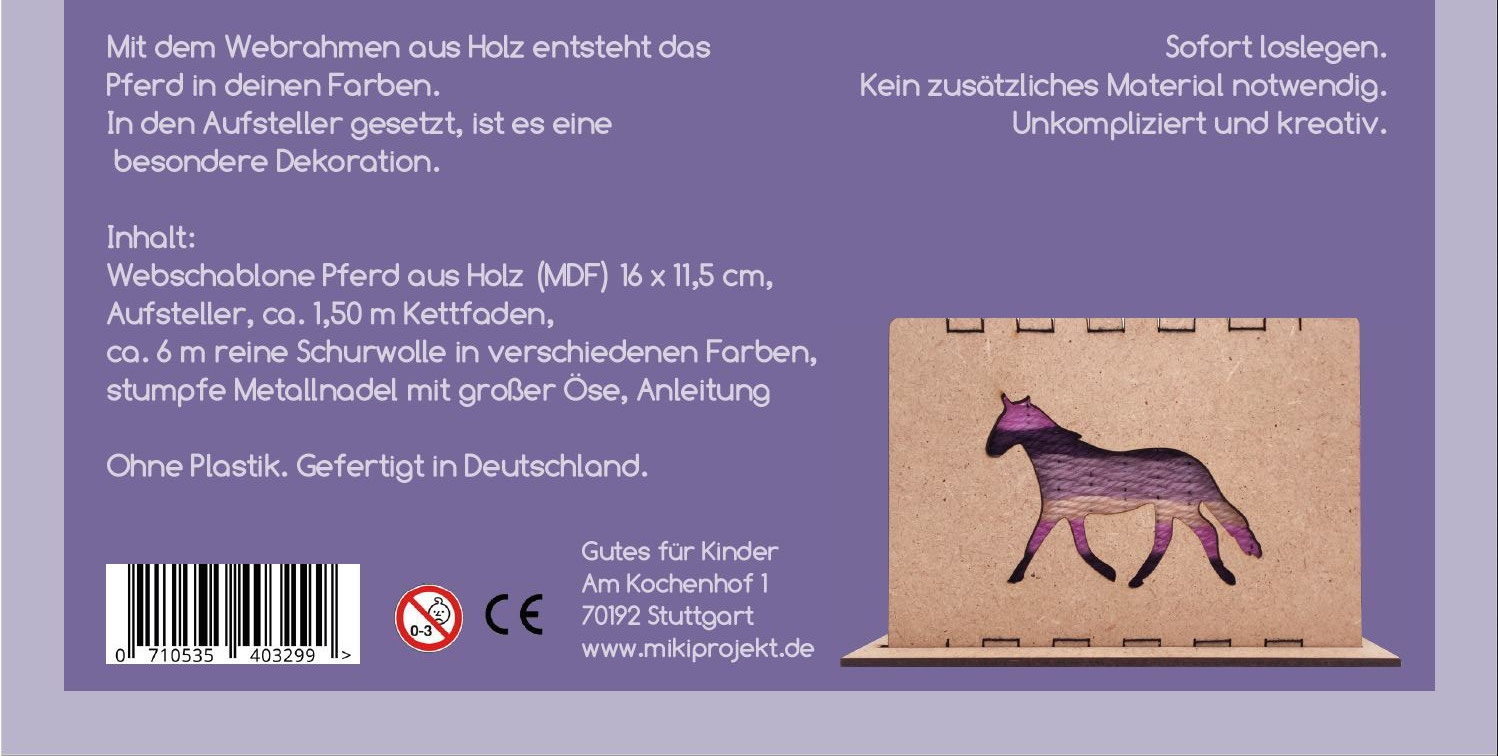mikiprojekt Bastelset Weben Pferd mikiprojekt Bastelset Weben Pferd