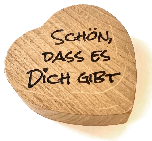 Holzpost Herz Schön, dass es dich gibt