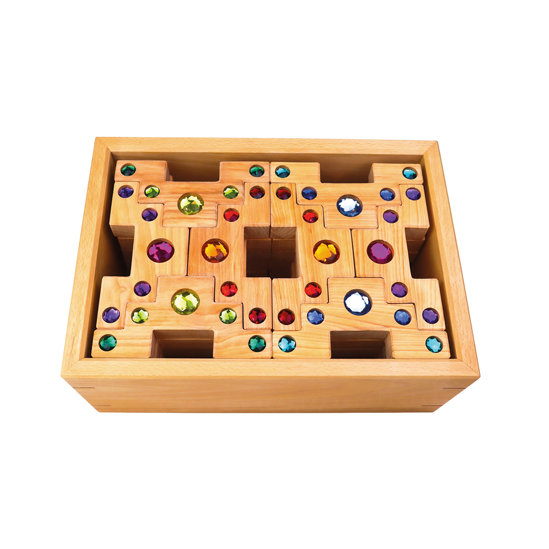 BAUSPIEL Farbtreppe im Holzrahmen (40 Teile) 