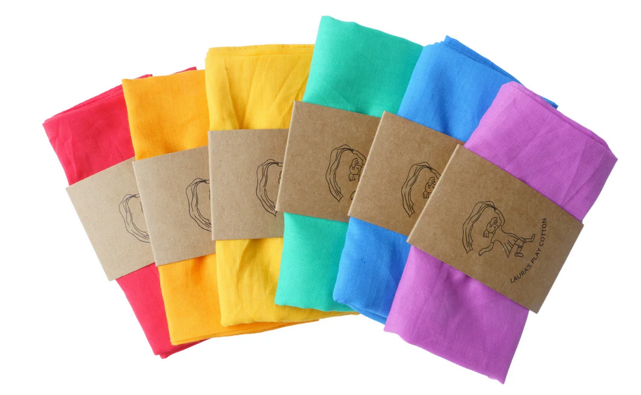 LAURA`S PLAY COTTON Spieltücher SET RAINBOW 50x50cm