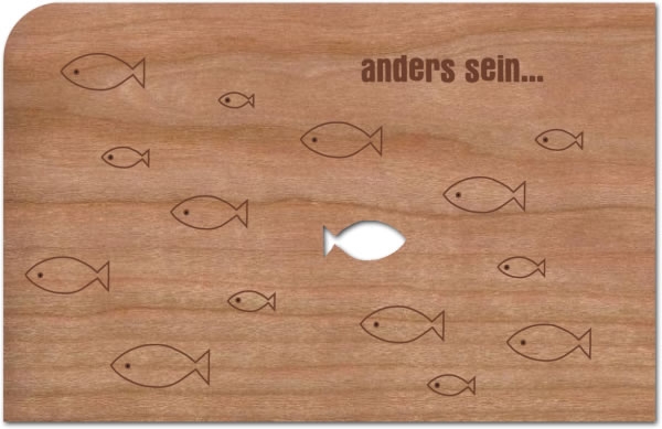 Holzpost® Grußkarte Anders sein...