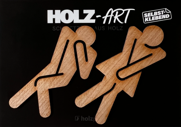 Holzpost® Holz-Art Schriftzug WC-Figuren Holzpost® Holz-Art Schriftzug WC-Figuren