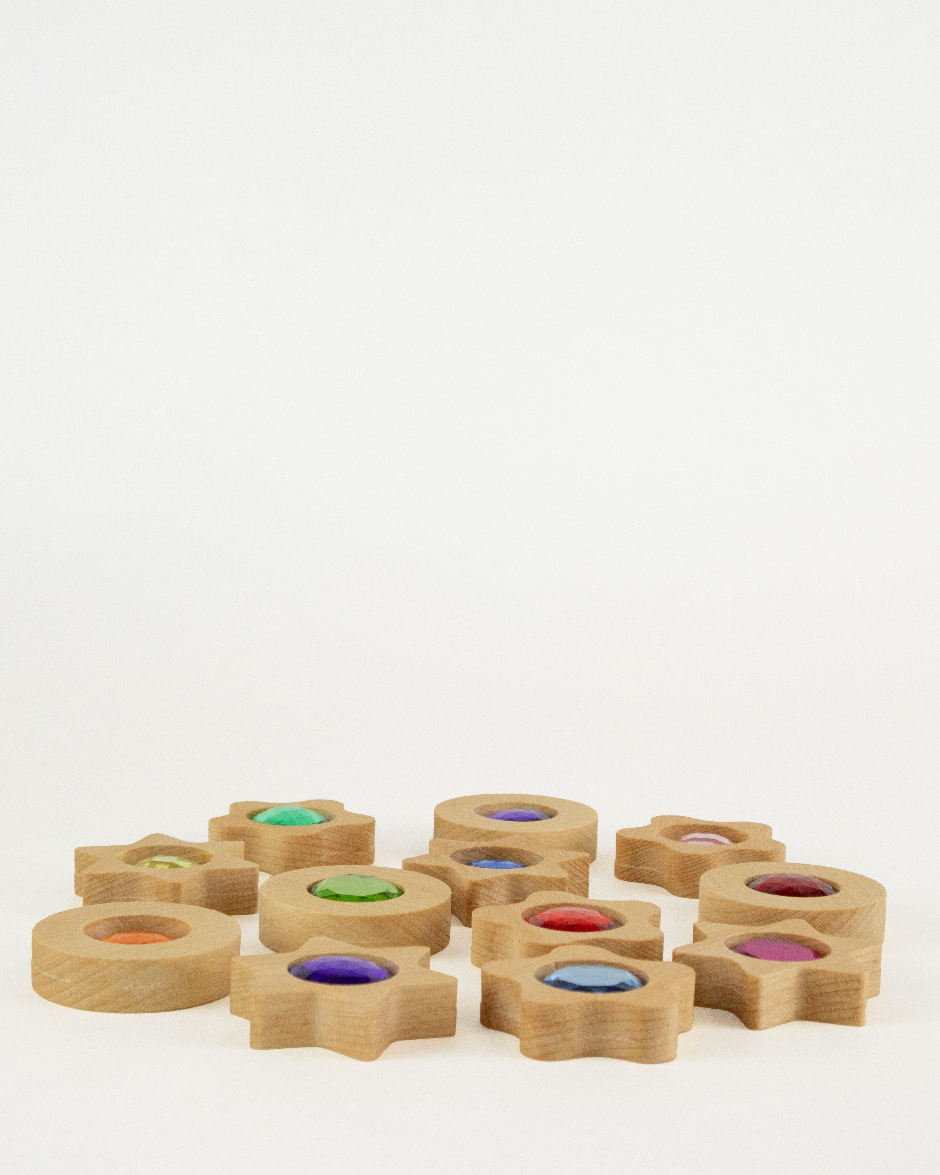 BAUSPIEL Spieltaler mit Funkelsteinen (12 Teile)
