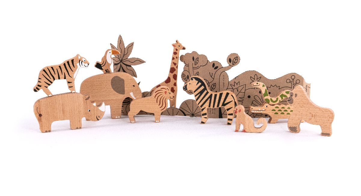 BAJO Wildtiere Set Dschungel & Savanne