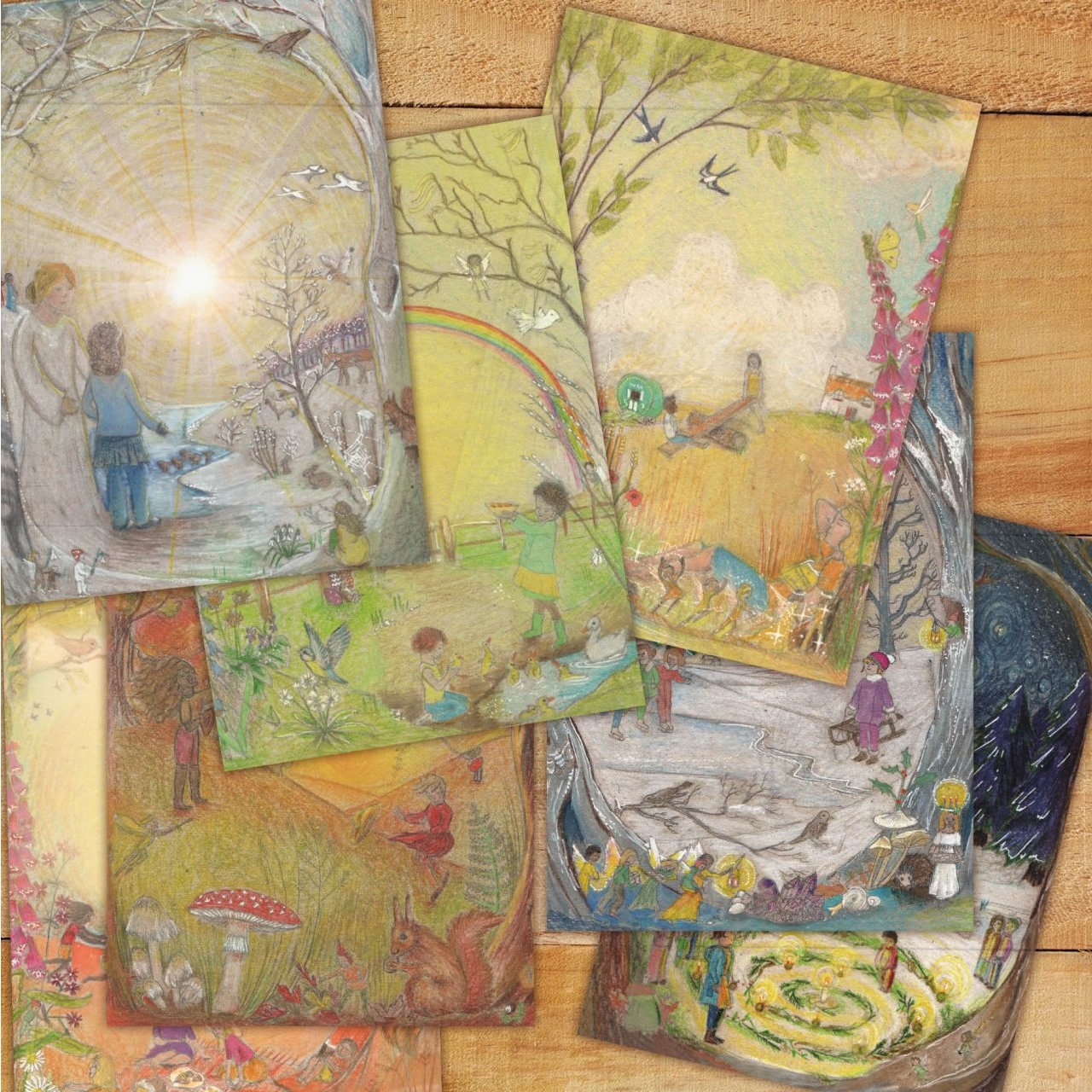 Wilded Family Seasonal Postcards Set Jahreszeiten Postkarten Wilded Family Seasonal Postcards Set Jahreszeiten Postkarten