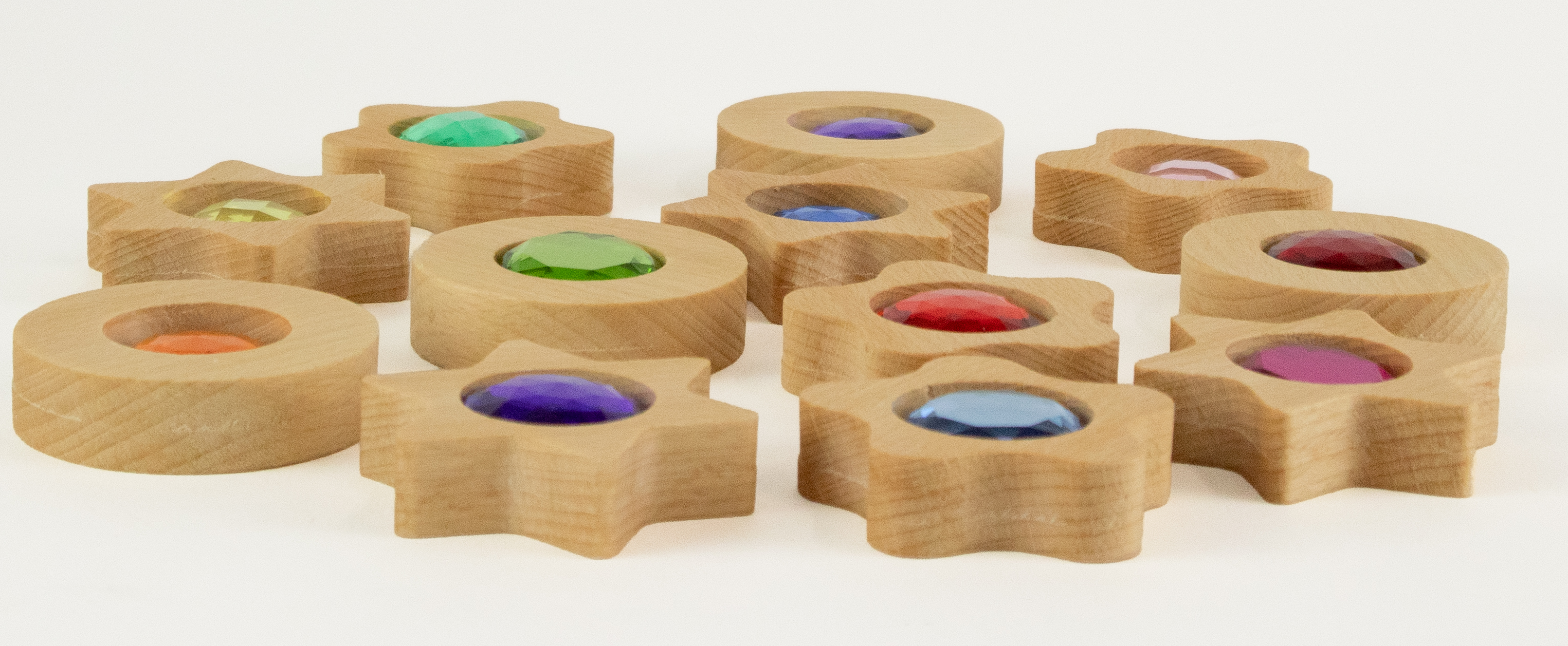 BAUSPIEL Spieltaler mit Funkelsteinen (12 Teile)