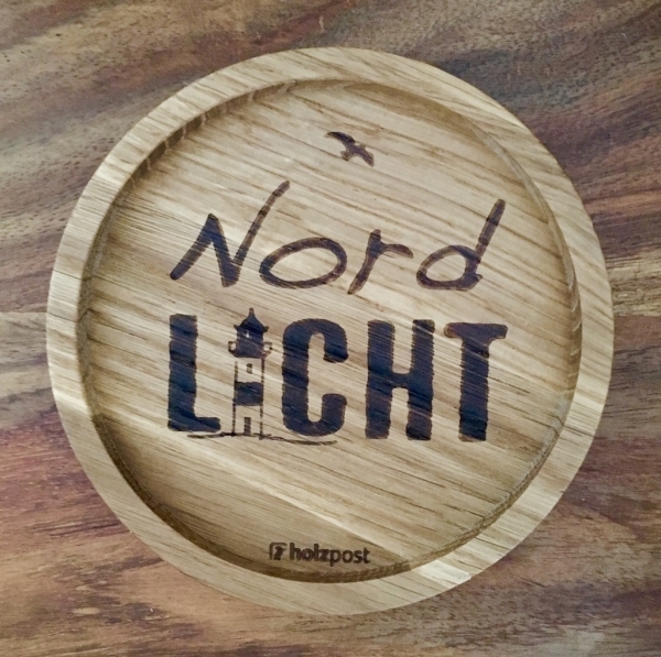 Holzpost Untersetzer Nordlicht