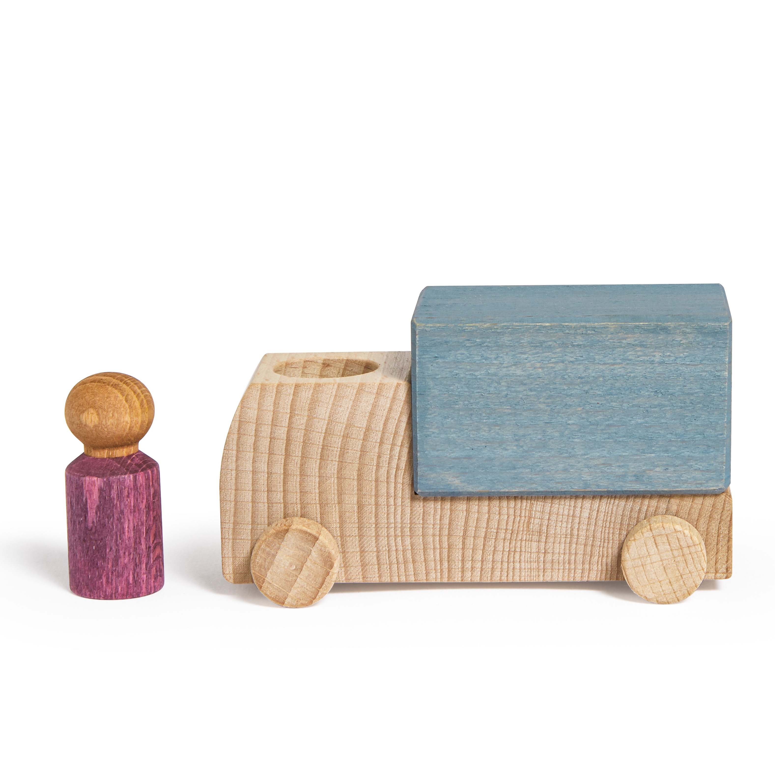 Lubulona Lubu Truck grau mit Holzfigur