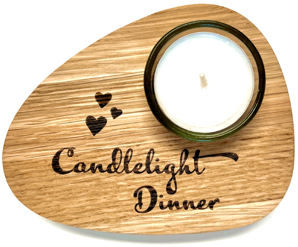 Holzpost Teelicht Candlelight Dinner