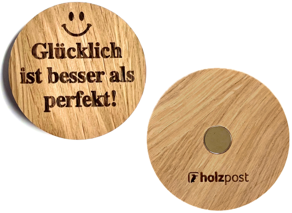 Holzpost® Magnet Eiche rund Perfekt