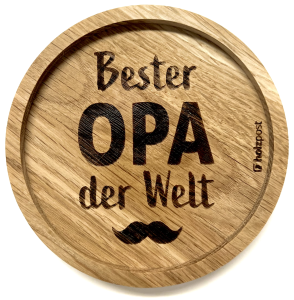 Holzpost Untersetzer Bester OPA der Welt