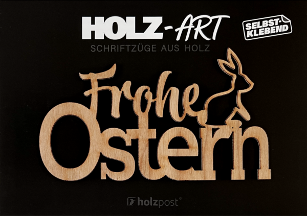 Holzpost® Holz-Art Schriftzug Frohe Ostern Holzpost® Holz-Art Schriftzug Frohe Ostern