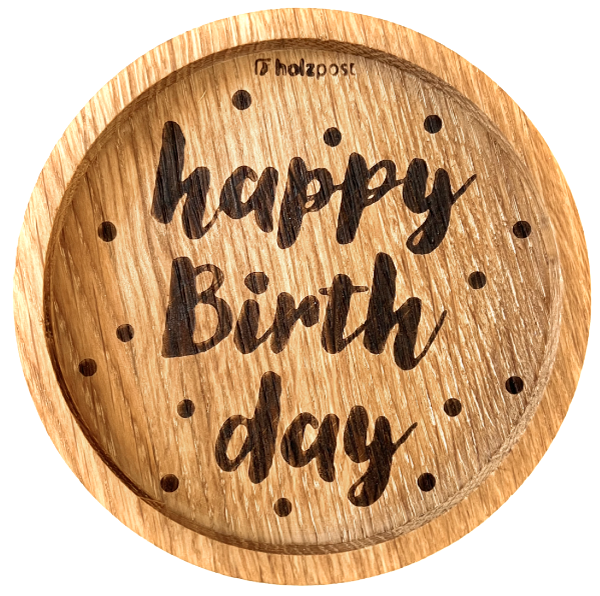 Holzpost® Untersetzer Happy Birthday