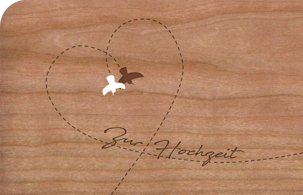 Holzpost® Grußkarte Hochzeit Vogel Holzpost® Grußkarte Hochzeit Vogel