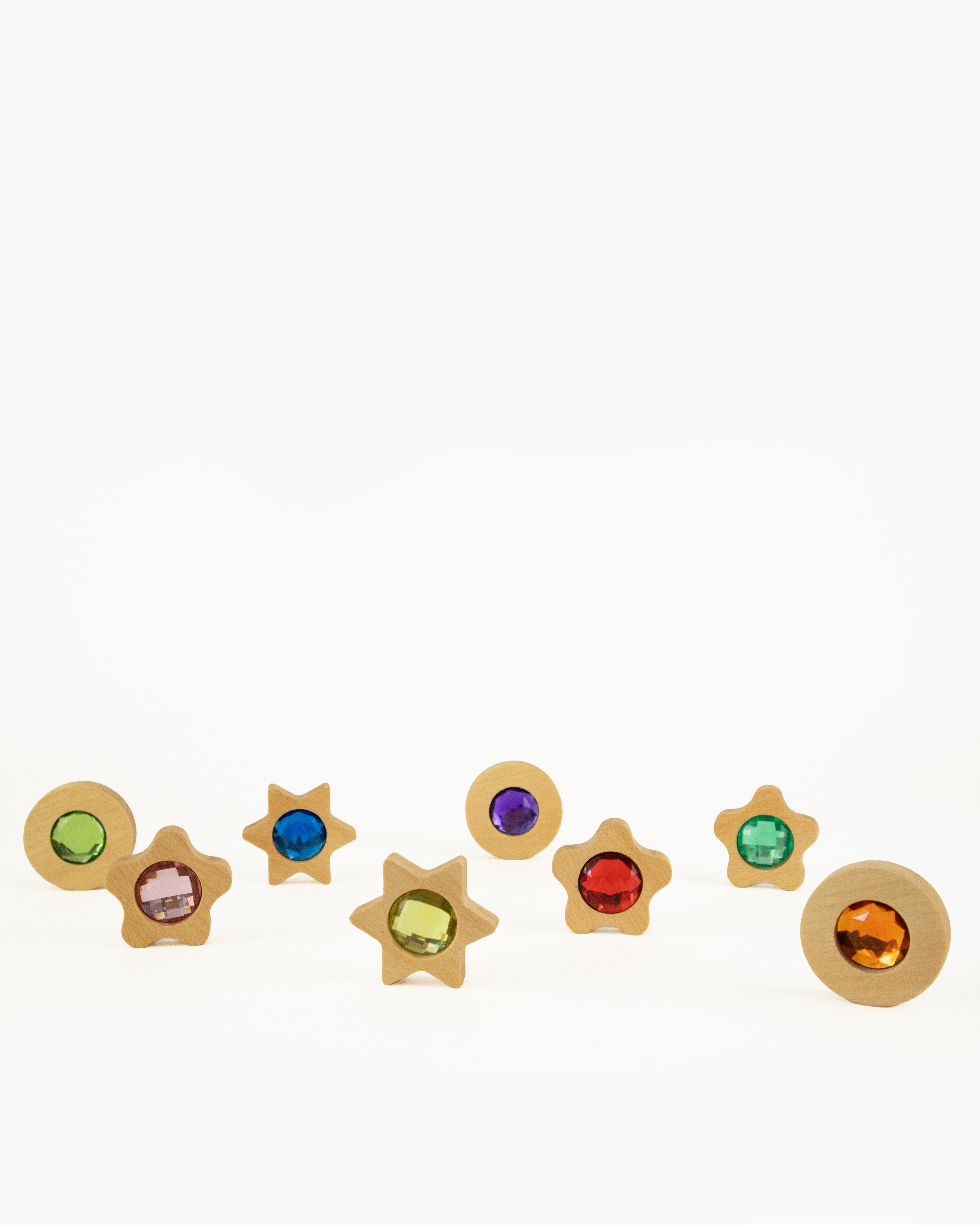 BAUSPIEL Spieltaler mit Funkelsteinen (8 Teile)