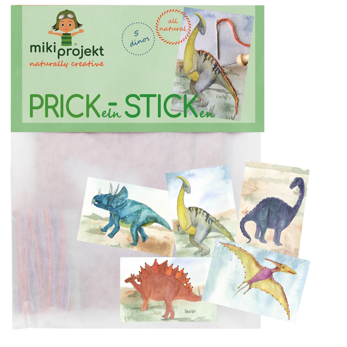 mikiprojekt Bastelset Prick-Stick 5 Dinos mikiprojekt Bastelset Prick-Stick 5 Dinos
