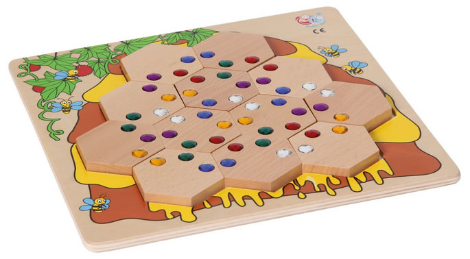 Legespiel Bienenkorb mit Glitzersteinen