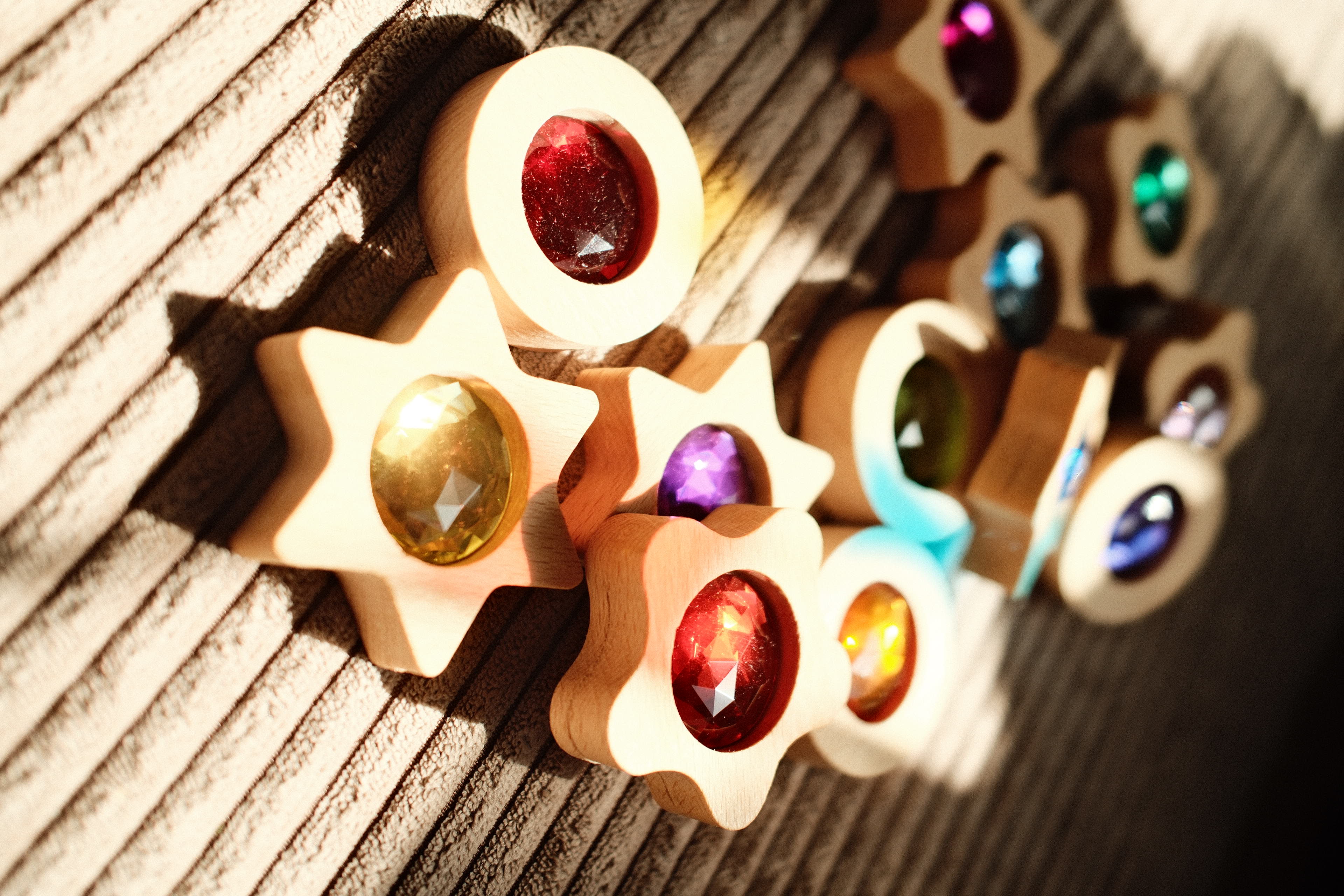 BAUSPIEL Spieltaler mit Funkelsteinen (12 Teile)