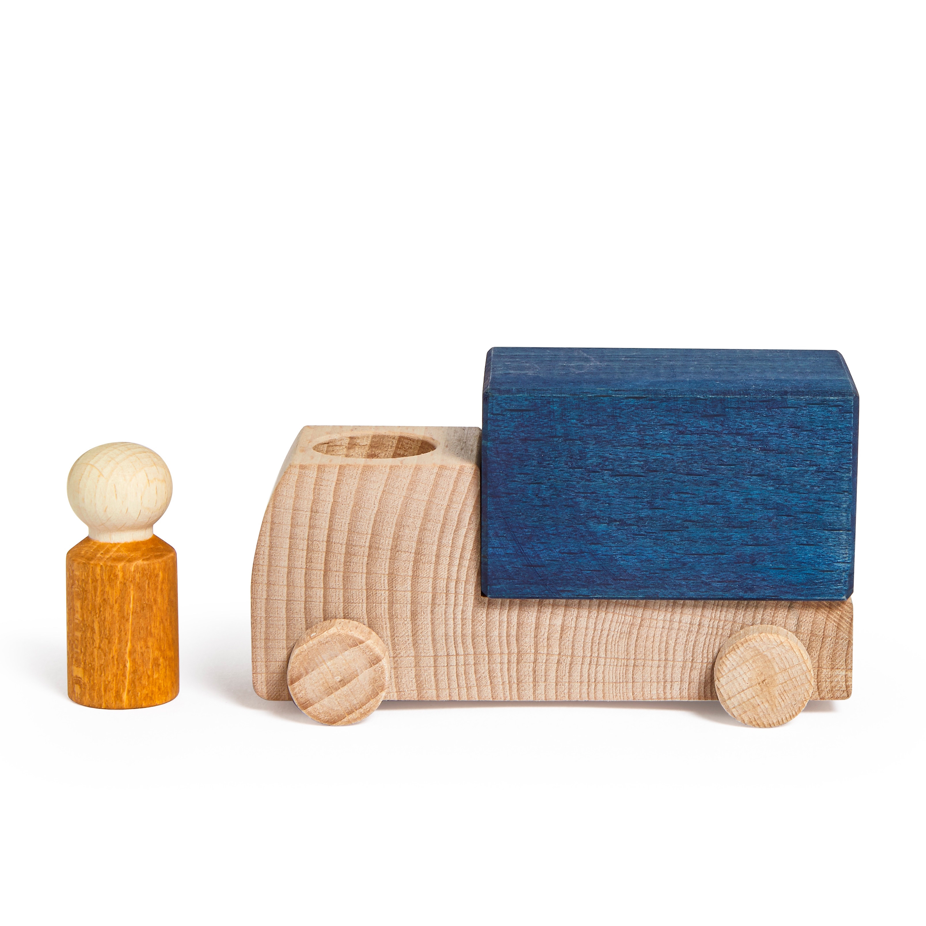 Lubulona Lubu Truck blau mit Holzfigur