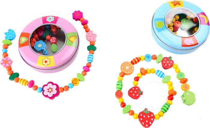 Fädelschmuck Dose, rosa  Fädelschmuck Dose, rosa
