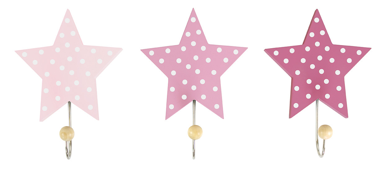 JaBaDaBaDo Wandhaken Sterne rosa (3er Set) JaBaDaBaDo Wandhaken Sterne rosa (3er Set)