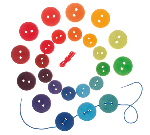 GRIMM ́S Fädelspiel Große Holzknöpfe bunt