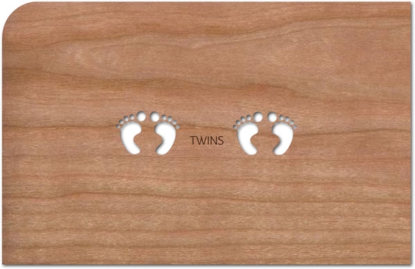 Holzpost® Grußkarte Baby Twins