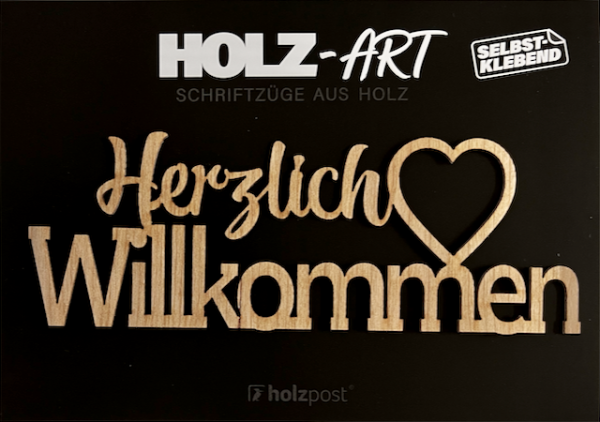 Holzpost® Holz-Art Schriftzug Herzlich Willkommen Holzpost® Holz-Art Schriftzug Herzlich Willkommen
