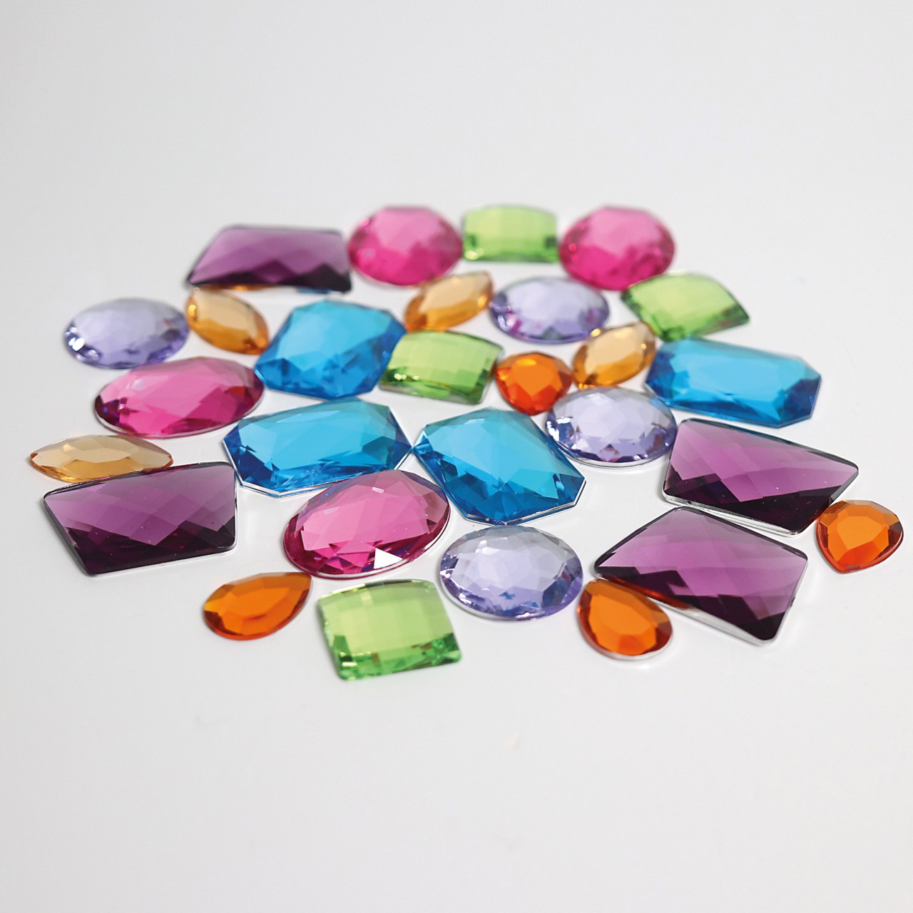 GRIMM´S 28 Große Acrylsteine Glitzersteine - Holzspielzeug Profi