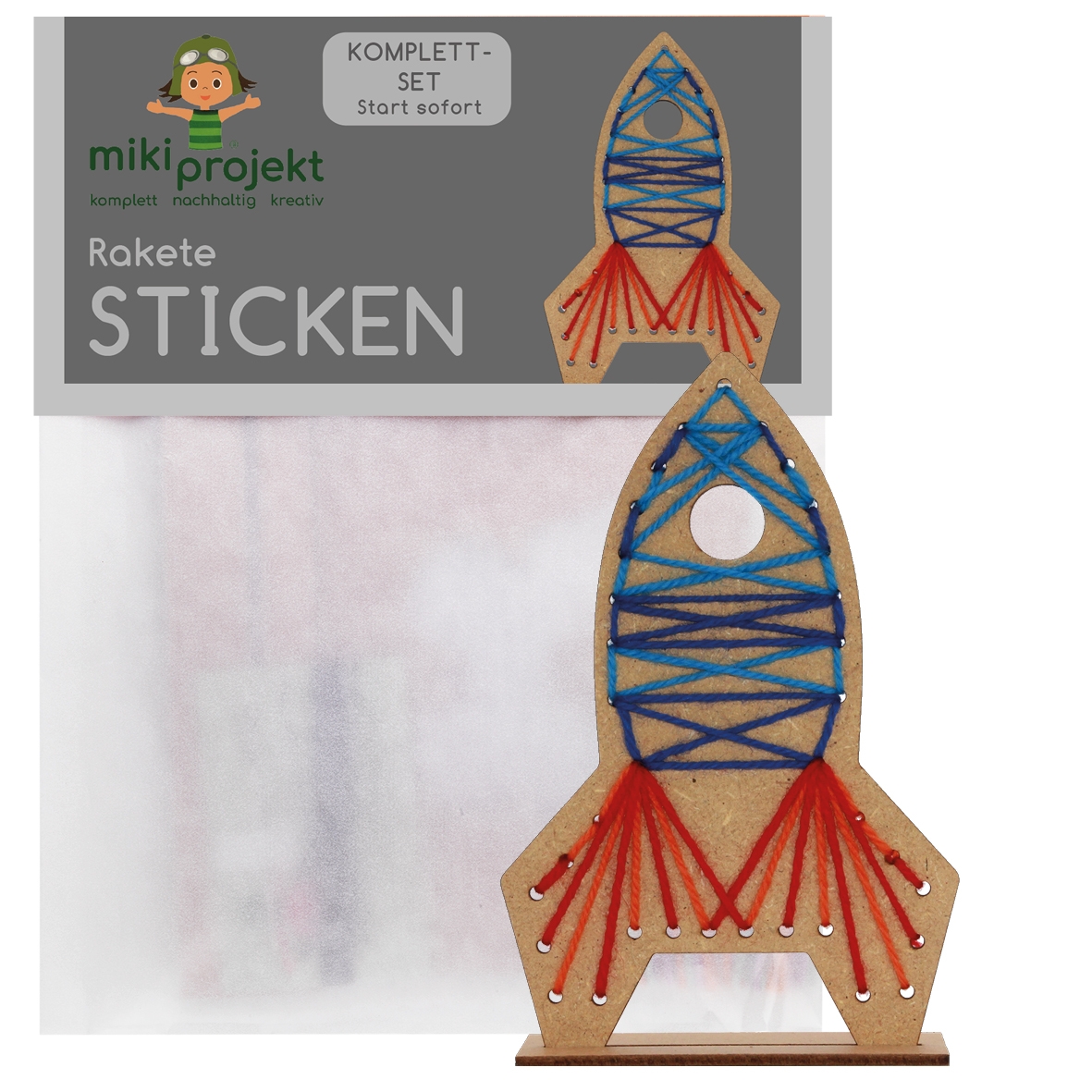 mikiprojekt Bastelset Sticken Rakete mikiprojekt Bastelset Sticken Rakete