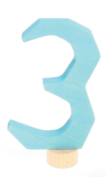 GRIMM´S Zahlenstecker 3 blau GRIMM´S Zahlenstecker 3 blau