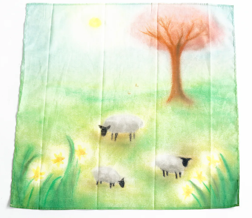 LAURA`S PLAY COTTON Spieltuch SPRING MEADOW Schafe